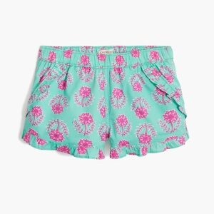 Crewcuts Factory Mint Green Shorts with Pink Floral Print size 10